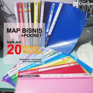 (1 LUSIN / 1Pak - Isi 12) +KANTONG BUSINESS FILE | Map Bisnis | Map Snel Hecter Plastik (Folio / F4)