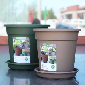 Global Second Generation Gallon Flower Pot European Style Environmental-Friendly Pp Resin Large Flower Pot Florals Green Plant Extra Large Thickened Plastic Flower Pot