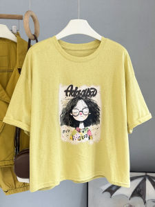 LIYANGANG | Cartoon Printed T-Shirt Short Sleeved Loose Versatile Summer Top