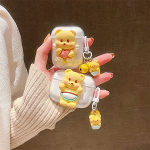 Honor EarbudsX8 Protective Case Cartoon Butter Bear Clip-On Style Transparent Female Version pro Series Digital Accessory