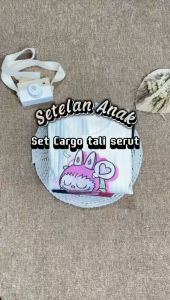 Setelan Labubu Celana Cargo Anak Perempuan Estimasi anak usia 1-6thn Oneset Anak Perempuan Labubu
