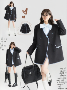 KEIKO | French Elegant Black Collarless Blazer