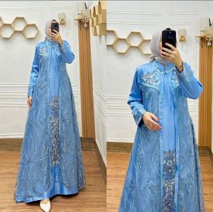 GAMIS BUSUI FRIENDLY APLIKASI PAYET MUTIARA DALAMAN BORDIR-GAMIS PAYET MEWAH BAHAN KRISTAL MIX TILE BROKAT BERKUALITAS