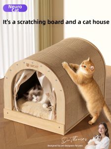 SHENJINGMAO | Dust-Free Resistant Cat Scratching Post and Bed Extra Large