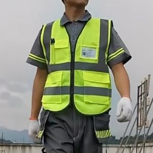เสื้อสะท้อนแสงจราจร safety รุ่นเต็มตัว ดีไซน์กระเป๋าและซิป 4 ช่อง เสื้อกักสะท้อนแสง เสื้อเซฟตี้ เสื้อสะท้อนแสง เสื้อสท้อนแสง Ryuu kitchen