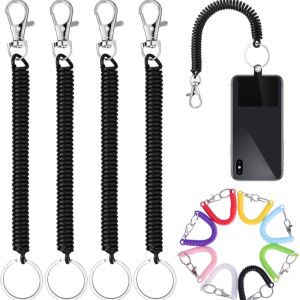 【WOKEN】พวงกุญแจสปริงสีสันสดใสพวงกุญแจเชือกโทรศัพท์มือถือกันหายตะขอหัวเข็มขัดอุปกรณ์สายคล้องกระเป๋ากุญแจรถยูนิเวอร์ซอลกันตกยืดได้ใช้งานได้จริง