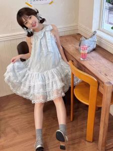 Váy Chữ a Không Tay Màu Xanh Ngọt Ngào Kiểu Pháp Váy Công Chúa Váy Dự Tiệc Váy Mùa Hè Váy Nữ Váy Dự Tiệc