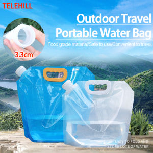 Tas Air Minum กลางแจ้งพับได้2.5/5/10Lเดินป่าตั้งแคมป์ใส่ที่เก็บน้ำแบบพกพาภาชนะใส่น้ำขนาดใหญ่แบบใช้ซ้ำได้