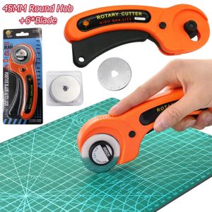 45mm Manual Rotary Cutter Blades Quilters Premium Sewing Quilting Paper Cloth Fabric Roller Wheel Knife Leather Cutting Craft Tool Fabric Circular Blade Knife