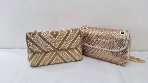 Model Terbaru! Tas Pesta Farnell Clutch Kondangan Wanita Full Permata Mutiara Cantik Mewah Y331