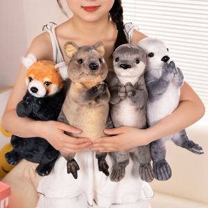 สัตว์ขอบคุณ Blessing Plush ของเล่น Red Panda Otter สั้น Kangaroo Sea Otter ตุ๊กตาสัตว์เหมือนจริง Bless Luck ของขวัญ