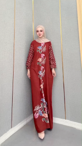 Gamis Batik Cap Nadara – Rayon Busui Friendly Lengan Karet