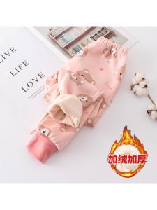 Thickened Fleece Lined Thermal Pants for Children Baby Boys Girls Autumn Winter Underwear mid Waist Polyester Fiber
