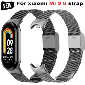NEW Stainless Steel Strap for Xiaomi Mi 9 8 Band Metal Milanese Bracelet on Mi Band 8 Wristband for Mi Band 9 8 Strap Accessory