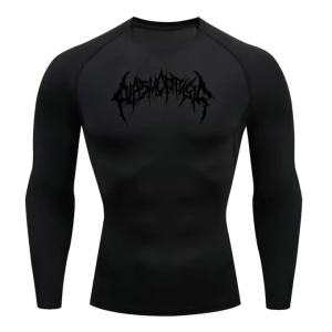 Áo Thun Chạy Bộ Nén Cơ Thể Nam Dài Tay Tập Gym Thể Thao Áo Thể Thao Chạy Bộ Hàng Đầu Polyester Nam Tracksuit Tee