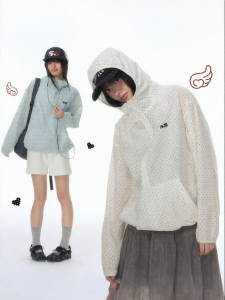 JNXS | Loose Breathable Sun Protection Plaid Pattern Hoodie