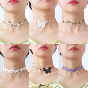 Short Womens Choker Necklace Butterfly Simple Elegance Clavicle Chain Fashion Jewelry Alloy Pendant Fresh out Korean Style