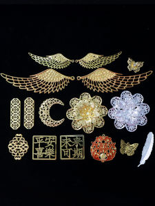 ชิ้นส่วนทำมือ DIY ลายผีเสื้อโลหะ ลายดอกไม้ เว้าร่อง ทำมือ อุปกรณ์ทำหมวก กิ๊บติดผม อุปกรณ์ตกแต่งหมวก ของเล่น