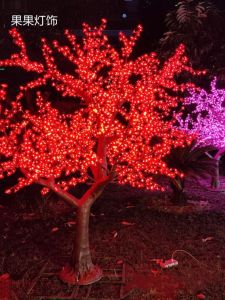 Modern Simplicity LED Light Sakura Cherry Blossom Tree Lamp Outdoor Landscape Courtyard Lawn Light Pole Illumination