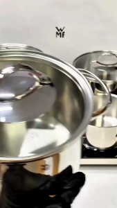 Bộ nồi WMF Aparto 4 món nội địa Đức thép không gỉ Cromargan® vung kính đa năng hàng chính hãng