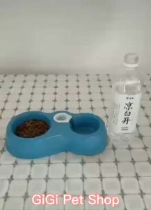 Chén bát đôi khay đựng thức ăn nước uống cho chó mèo (không kèm bình nước) nhựa dẻo phụ kiện thú cưng - GiGi Pet Shop