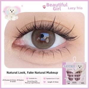 flortte | Self-adhesive Natural Sectioned Transparent Stem Comic-style False Lashes