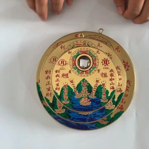Gương sơn hải chấn bằng đồng hóa giải phong thủy nhà ở 3 cỡ ĐK 13cm 17cm 20cm