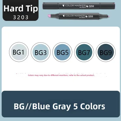 STA Grey Series Marker Pen Hard Head 3203 Soft Head 3212 Dual Head Alcohol Oil Warm Grey Drawing Quick Dry Cold Grey Architecture Design Exam Drawing Brush Art Student Special Grey Series Set