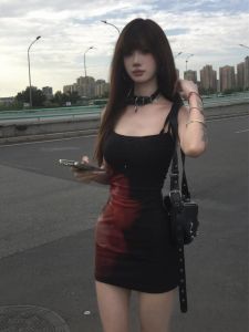 Đầm Mini Hở Lưng in Họa Tiết Gợi Cảm Màu Đen Cho Nữ Mùa Hè Váy Ngắn Ôm Sát Thon Gọn Cạp Cao Chất Liệu Polyester