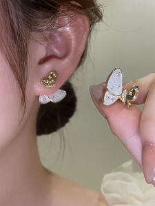 Beautiful Accessible Luxury Butterfly Studs, Elegant Socialite Silver Pin Earrings, Exquisite Mori Earrings, and Western Style Female Earrings
