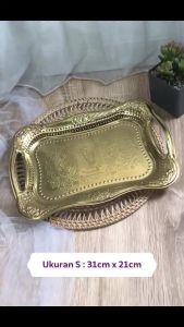 Nampan Arab Gold Persegi Bahan Stainless