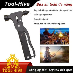 Búa đập kính ô tô cứu hộ khẩn cấp kìm búa kết hợp đa năng vật liệu thép không gỉ cắm trại dã ngoại