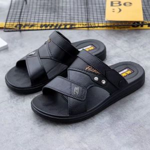 Casual Mens Sandals Summer Outdoor Wear Anti-Slip Driving Beach Shoes Trendy Dad Slippers Comfortable Breathable Flat Heel