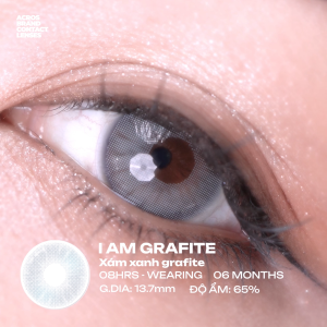 (HOẢ TỐC SG) Kính áp tròng màu Xám đá quý I AM GRAFITE ACROS – Lens dùng 6 tháng đeo 8h/ngày