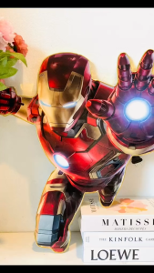(ẢNH CHỤP) Tranh đèn led iron man trang trí decor phòng bé trai uv tráng gương kèm đinh