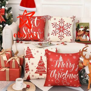 【Fast Delivery】Christmas Pillow Case 2023 Xmas Pillowcase Cushion Cover Decoration For Home Christmas Decor Christmas ornaments Christmas Pillow Christmas Decorations For Home