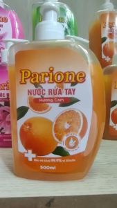 Combo 2 chai nước rửa tay parione hương cam mỗi chai 500ml làm sạch và bảo vệ da tay mang lại mùi thơm dễ chịu