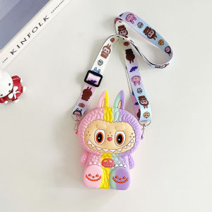 2025 New Childrens Silicone Coin Purse Cartoon Cute Crossbody Bag for Travel Versatile Matching Accessories Drawstring Design