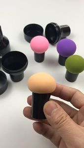 [SG SELLER] Mushroom Head Makeup Sponge Blender With Cover Wet & Dry Dual Use Liquid Foundation Cosmetic Powder Puff
