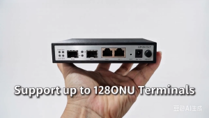 Mini GPON OLT 1 Port 1:128 Splitting WEB Management Gigabit SFP Uplink OLT Device for FTTH FTTX Network SOHO Small Enterprise