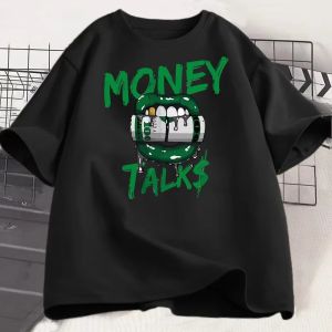 Sanrio | Money Talks Womens Tee - Streetwear Graphic Casual White Top Women Clothes Y2k Top Harajuku Graphic T Shirts Goth Tshirt