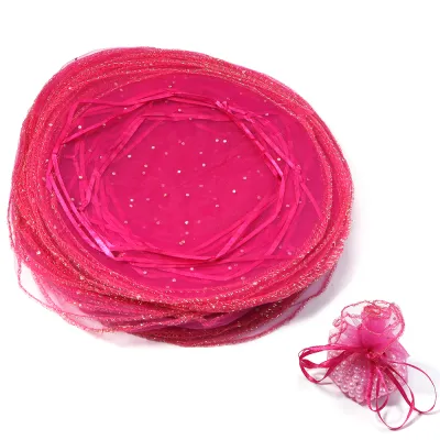 10pcs 26cm Tulle Fabric Drawstring Bags Wedding Christmas Birthday Candy Favors Gift Display Packaging Bag Round Organza Pouches