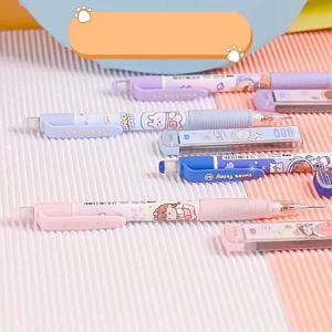 (Free Refill) Pensil Mekanik Isi Ulang Set Penghapus Karakter Kartun Lucu STY7031