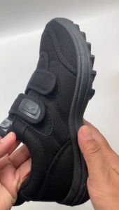 PALLAS JAZZ 3060182BK/Kasut Sekolah Hitam/DOUBLE VELCRO STRAPS Black School Shoe