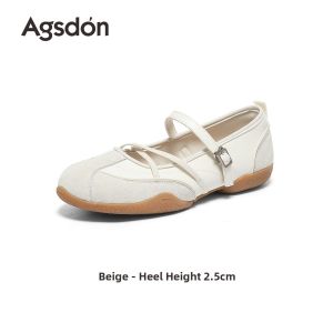 Agsdon | Soft Bottom Dance Mary Jane Shoes White