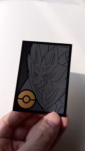 Combo 8 bọc bài 65x90mm Zamazenta Black holo gold Sleeve Shield Protector Bảo vệ thẻ bài Pokémon D58 21