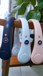 Quạt Đeo Cổ R-8 Có Màn Hình LCD 5 Cấp Độ Gió Siêu Mát Dùng Pin Sạc