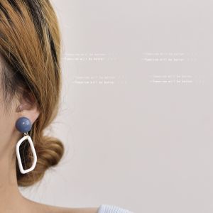 Hoa Tai Acrylic Rỗng Hình Học Ngọt Ngào Cho Nữ 925 Bạc Kim Đơn Giản Thanh Lịch Trang Sức Tai Thời Trang Mới Về