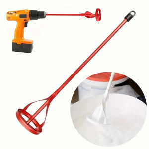 1Pc Hexagon Shaft Plaster Paint Mixer Mixing Paddle Rod For Electric Drill Construction Agitator Putty Cement Grouting Tool