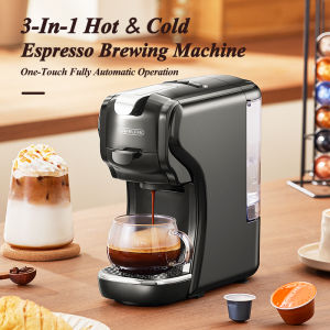 Cafelffe 3 in 1 Multiple Capsules Espresso machine 19 Bar Hot/Cold Brew coffee maker Small Household Coffee Machine Compatible with Nespresso/Dolce gusto Capsule and Ground coffee